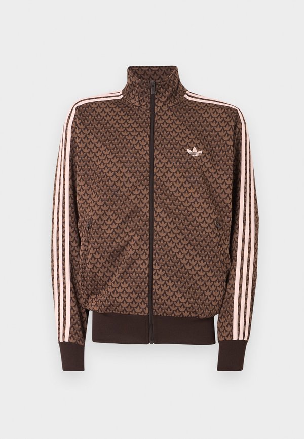 adidas Originals FIREBIRD MONOGRAM - Zip-up sweatshirt - aurora coffee/earth strata/sandy pink