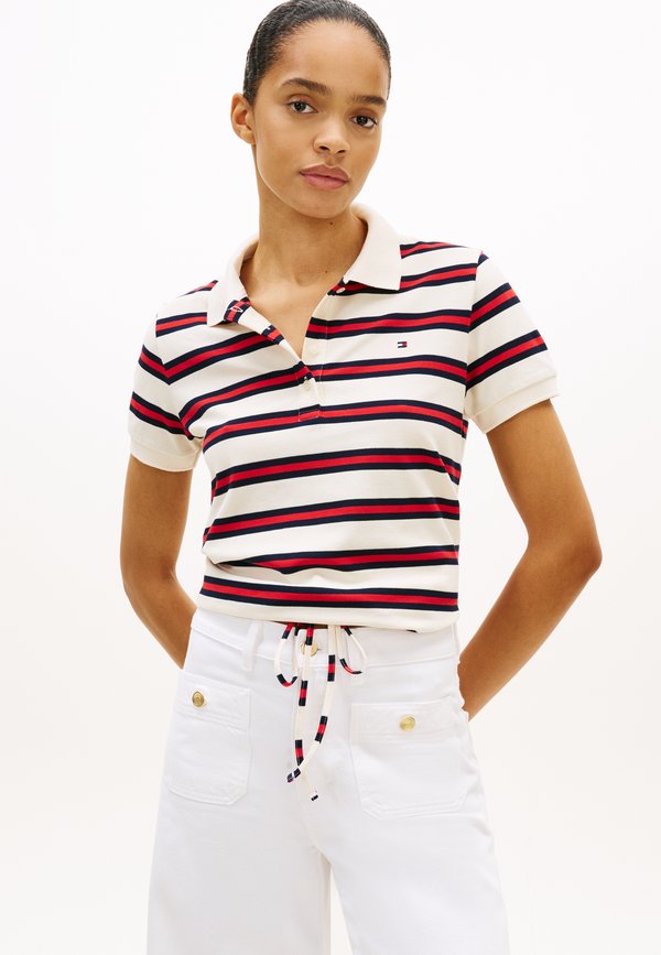 Tommy Hilfiger 1985 REGULAR FIT TIE FRONT POLO SHIRT - Polo shirt - calico/fireworks