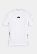 adidas Sportswear ESSENTIALS THREE STRIPES SINGLE - Print T-shirt - white/black