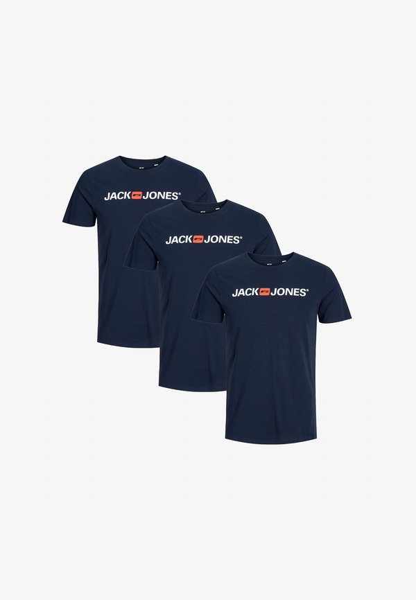 Jack & Jones 3 PACK - Print T-shirt - navy blazer