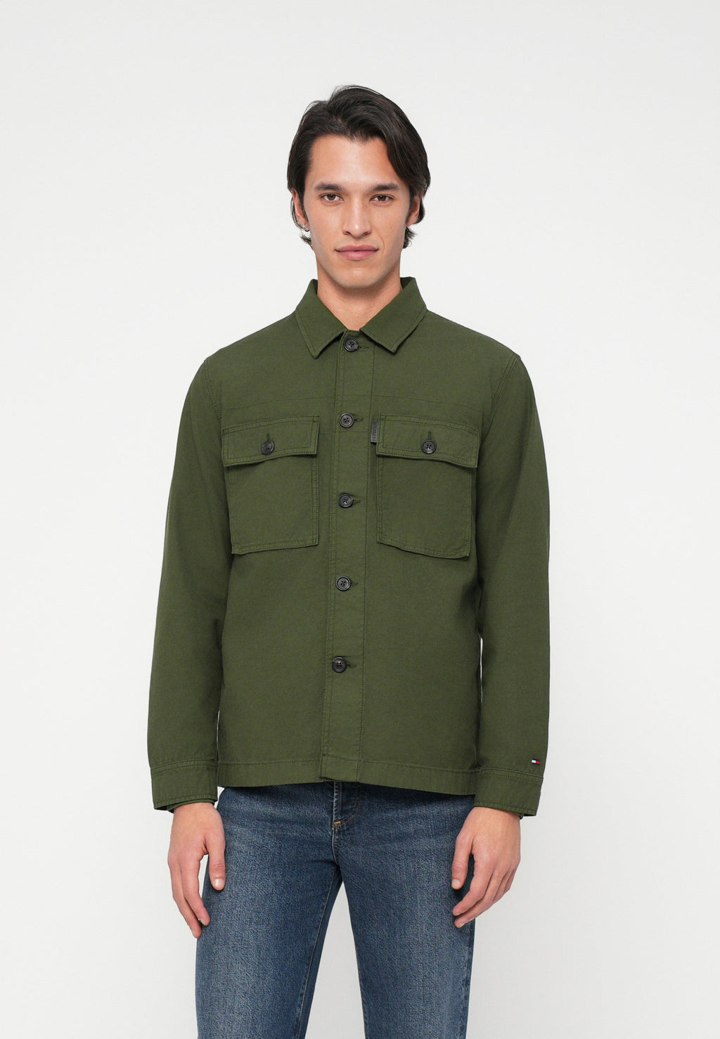 TEXTURED WASHED SATEEN UTILITY SHIRT JACKET Media 3