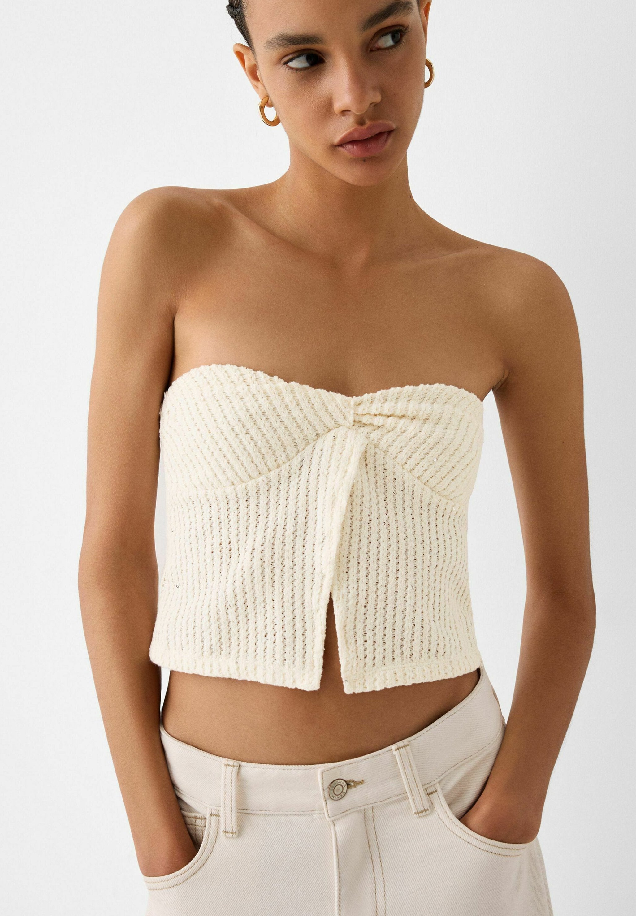Bershka RUSTIC SEQUINNED - BANDEAU