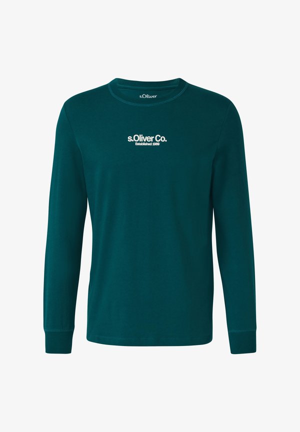 s.Oliver AUS MIT LOGO - Long sleeved top - tannengrün