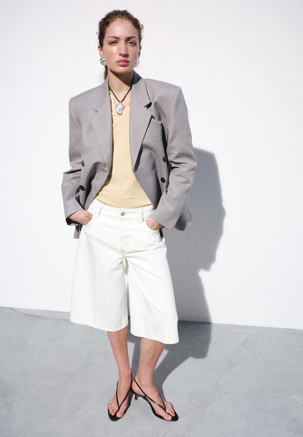 Mango Denim shorts - off white
