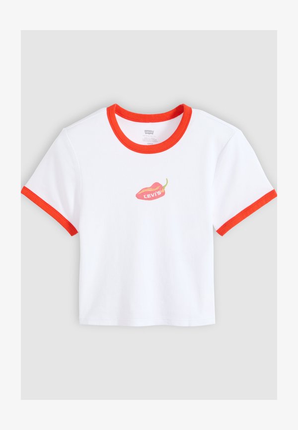 Levi's® GRAPHIC MINI RINGER - Print T-shirt - lse_spicy pepper w glitter bright white