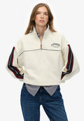 Superdry & Co COUNTRY CLUB TAPE HENLEY - Sweatshirt - off white