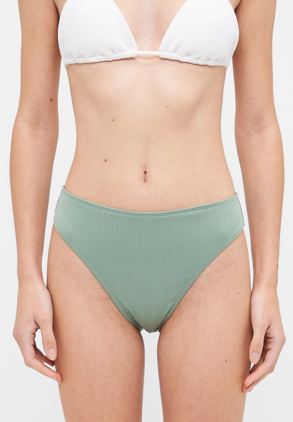 Hollister Co. Curvy High-Leg High-Waist Ribbed Cheeky Bikini Bottom