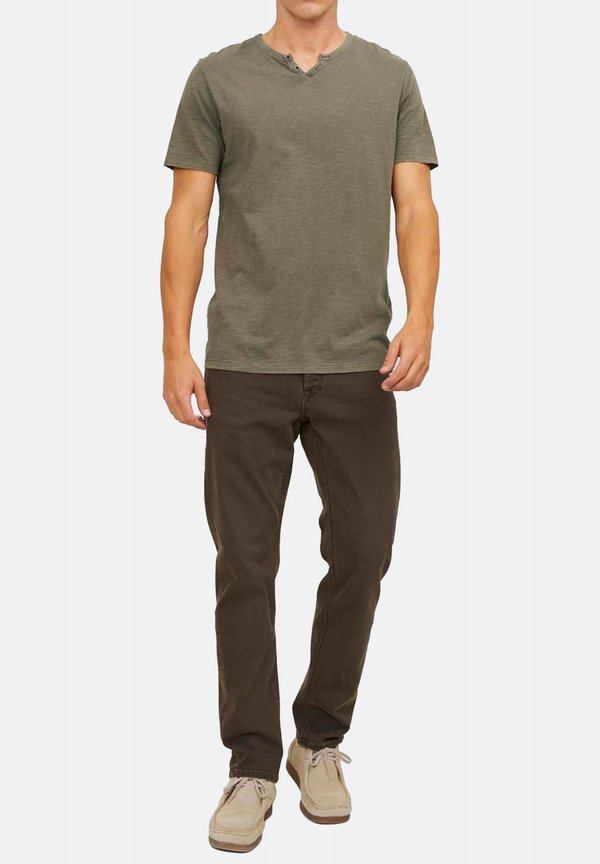 Jack & Jones 3ER PACK SPLIT - Basic T-shirt - weiß beige grün