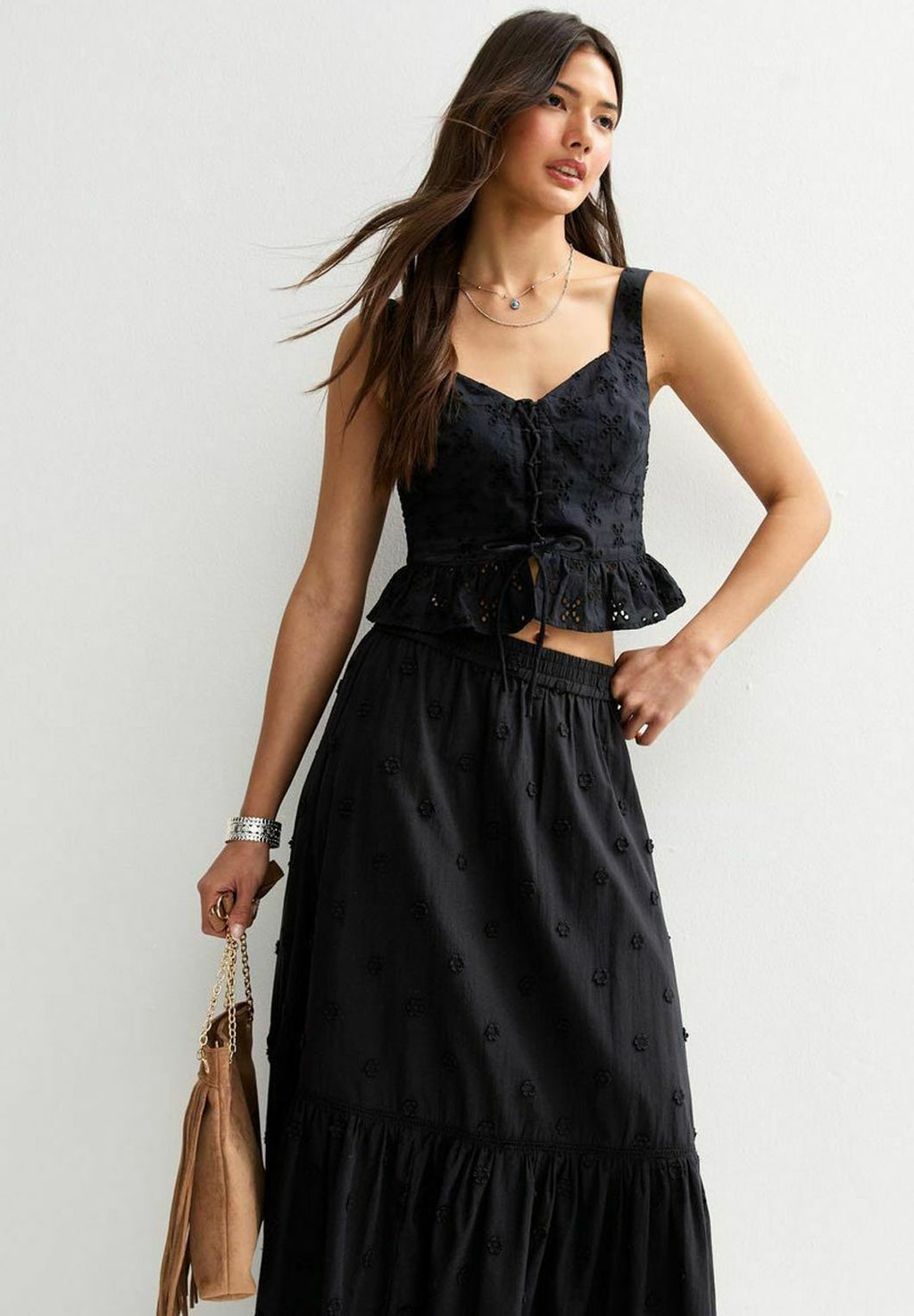 New Look FLORAL EMBROIDERED MIDI