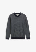 TOM TAILOR Jumper - navy/offwhite dot stripe