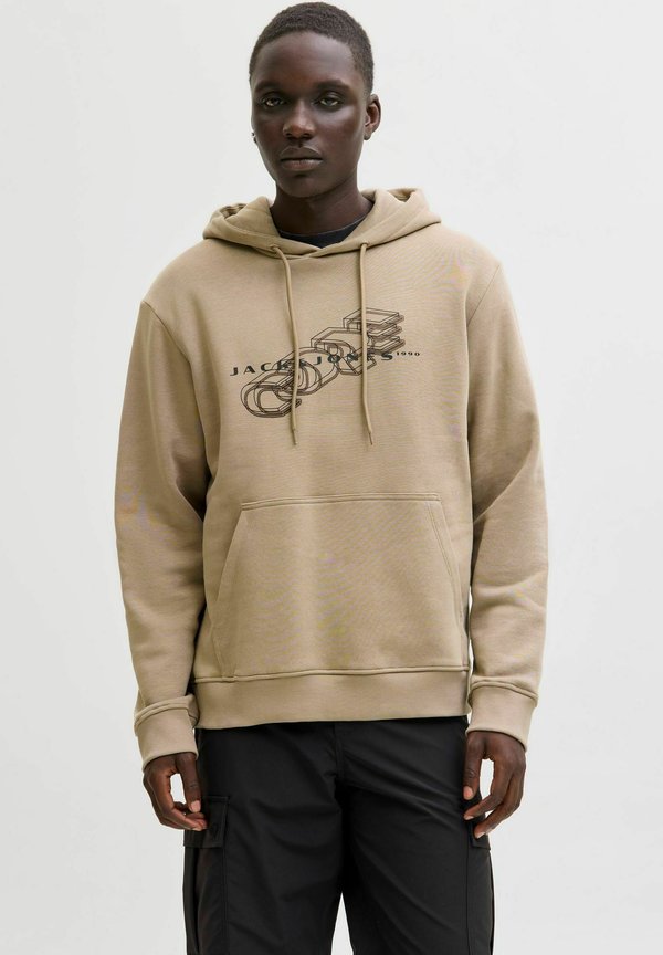 Jack & Jones JCOFUSION BRANDING - Hoodie - desert taupe