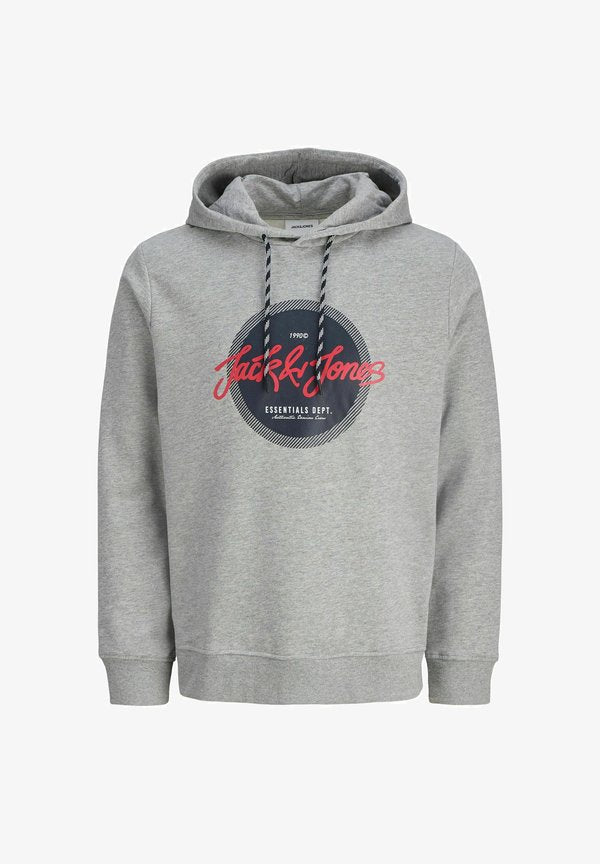 Jack & Jones Logo - Hoodie - grey melange