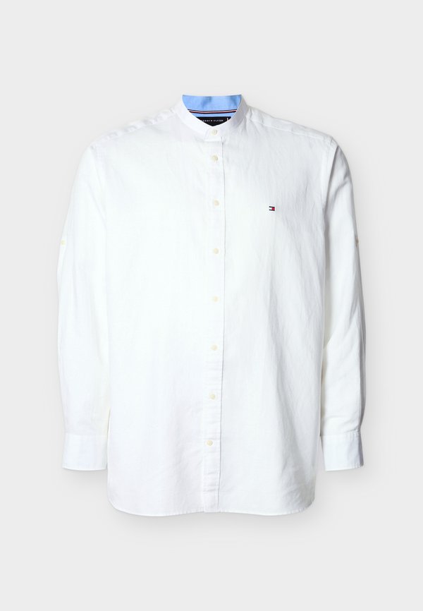 Tommy Hilfiger PLUS REGULAR FIT LINEN BLEND GRANDAD COLLAR SHIRT - Shirt - white