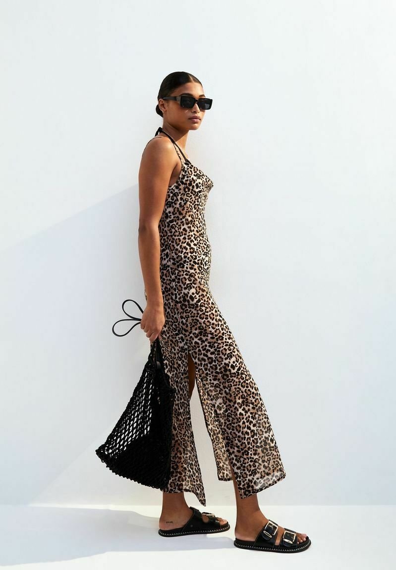 New Look LEOPARD PRINT MAXI COVER UP