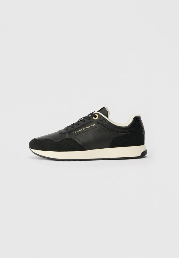 Tommy Hilfiger EMBOSSED TH MONOGRAM LEATHER TRAINERS - Trainers - black
