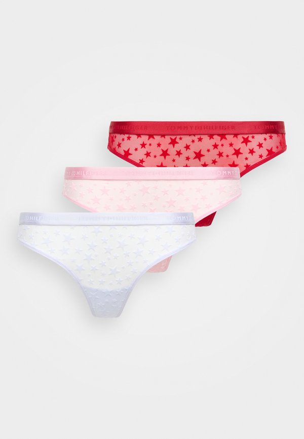 Tommy Hilfiger PACKS GIFT THONG 3 PACK  - Thong - aura/regatta red/bonita pink