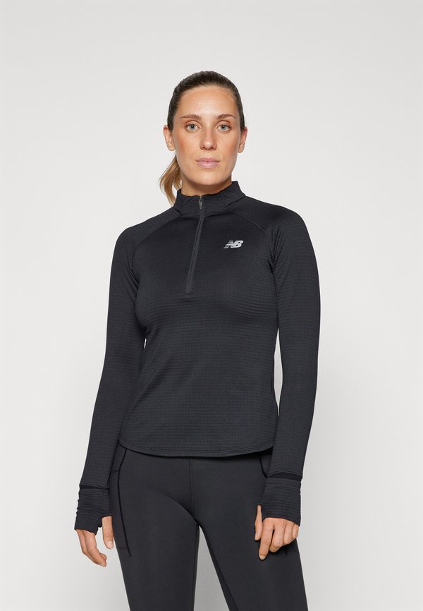 New Balance ATHLETICS GRID 1/2 ZIP - Long sleeved top - black
