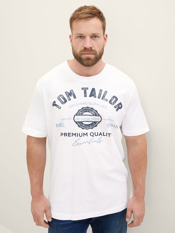 TOM TAILOR PLUS - MIT LOGO - Print T-shirt - white
