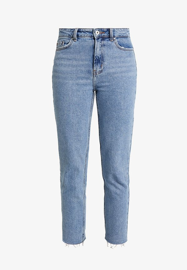 ONLY ONLEMILY RAW MAE - Straight leg jeans - light blue denim