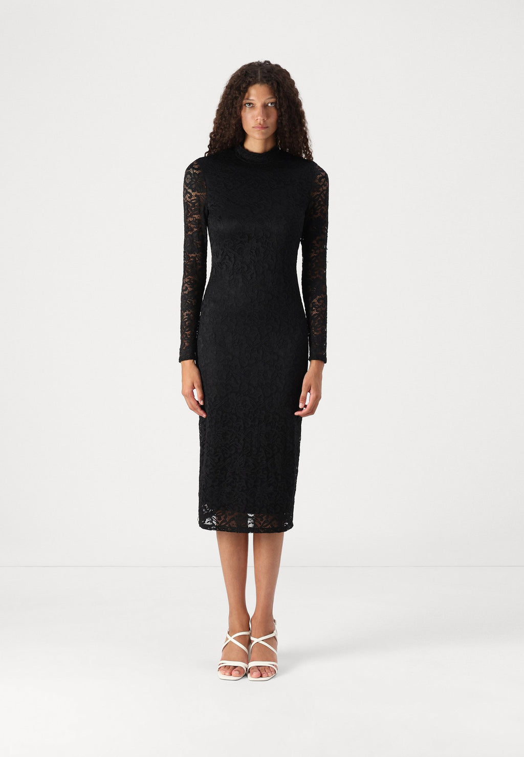 VILA VIDIDA HIGH NECK MIDI DRESS