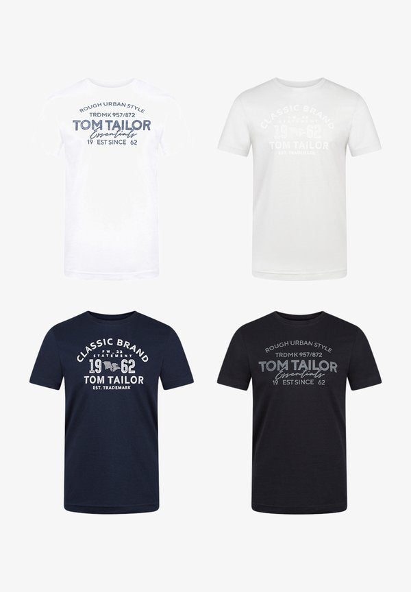 TOM TAILOR 4 PACK - Print T-shirt - lucid white