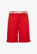 s.Oliver MIT GÜRTEL UND GARMENT DYE - Shorts - rot