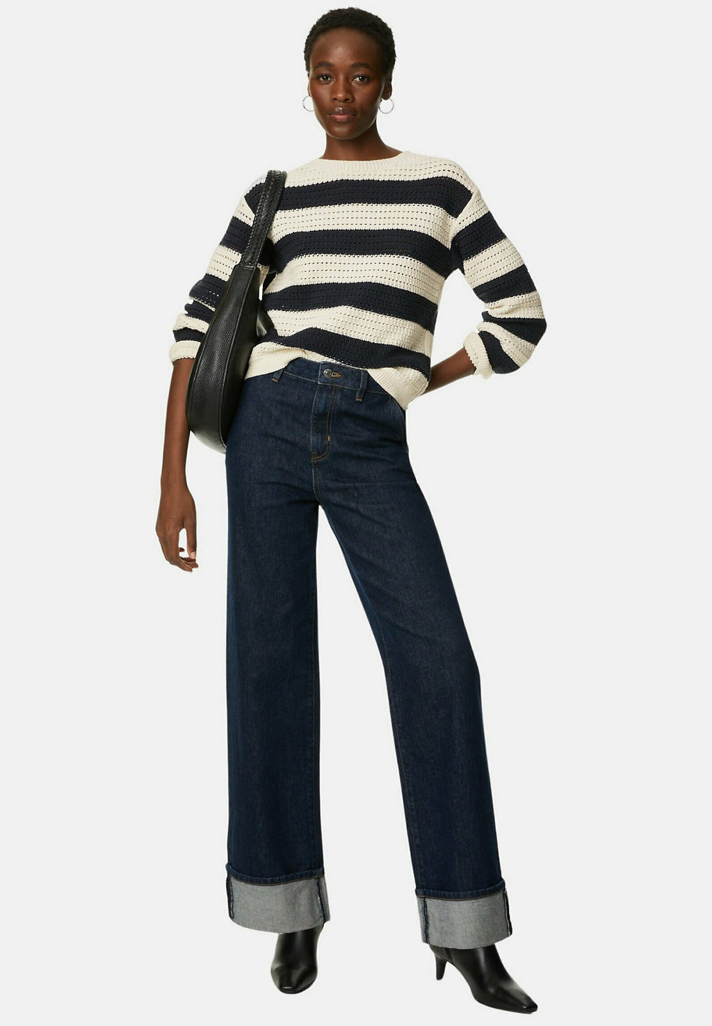 Marks & Spencer COTTON RICH STRIPED CREW NECK