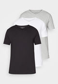 Tommy Hilfiger ESSENTIALS 3 PACK - Undershirt - black/white/grey heather