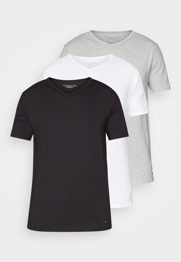 Tommy Hilfiger ESSENTIALS 3 PACK - Undershirt - black/white/grey heather