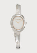 Calvin Klein TWISTED BEZEL - Watch - silver-coloured/white