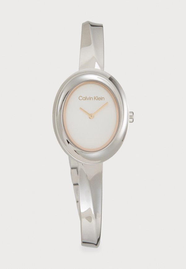 Calvin Klein TWISTED BEZEL - Watch - silver-coloured/white
