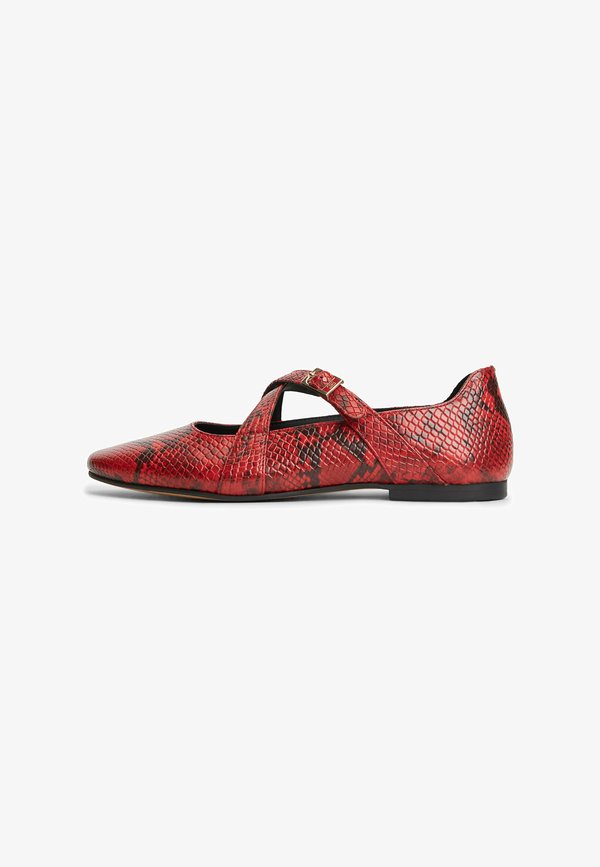 Tommy Hilfiger Ankle strap ballet pumps - red snake