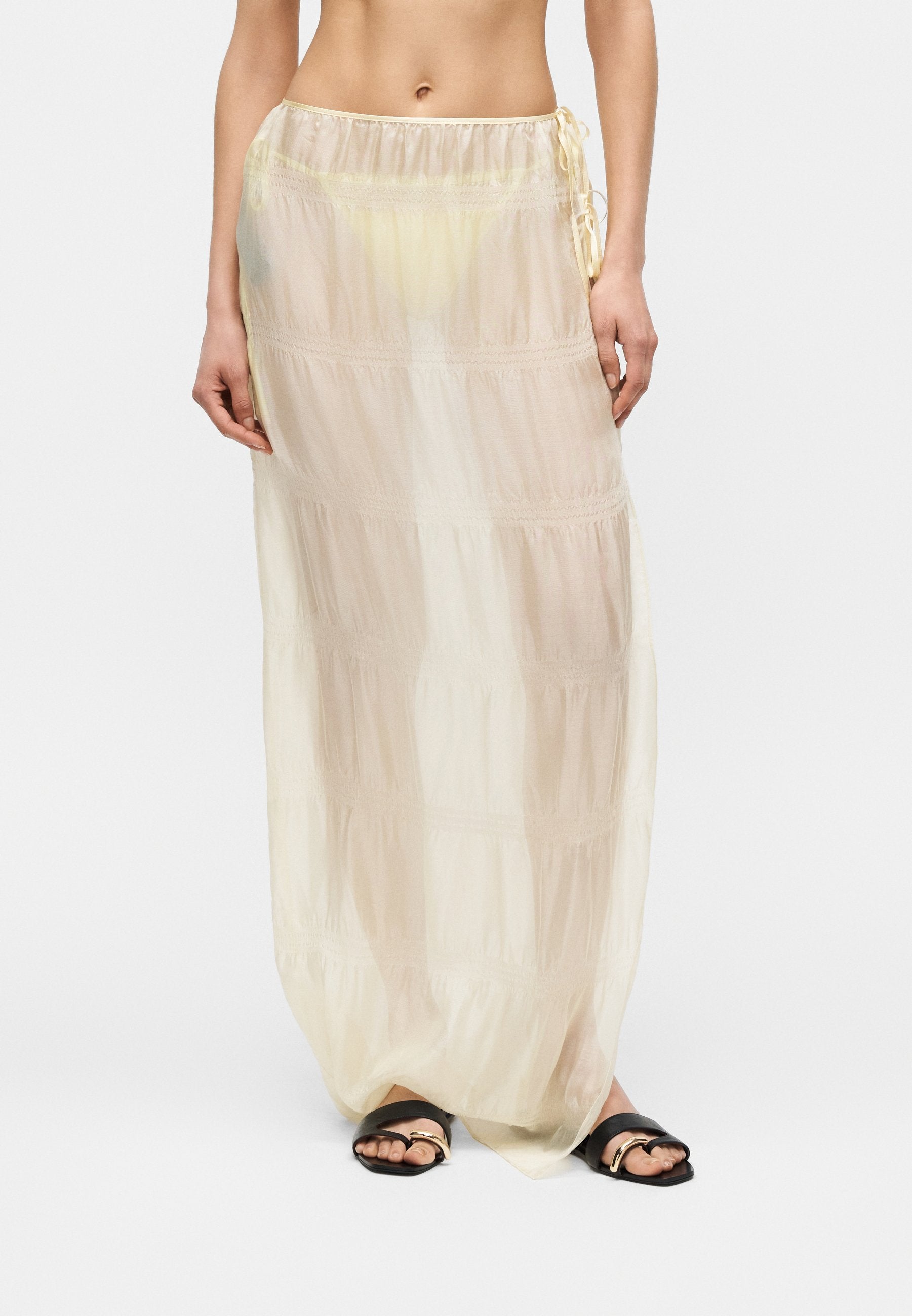 KIKI DE MONTPARNASSE SMOCKED SKIRT