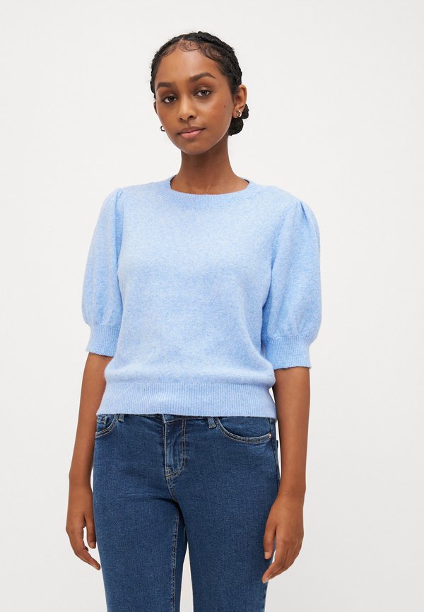 Vero Moda Petite VMDOFFY 2/4 O NECK - Basic T-shirt - little boy blue melange