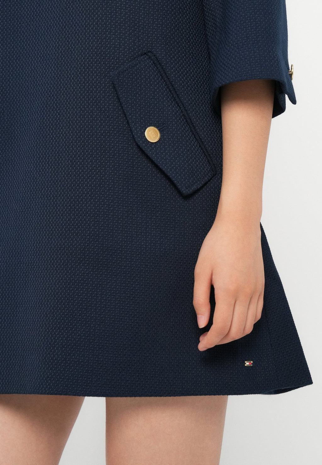TEXTURED WOOL BLEND MINI SHIFT DRESS Media 6