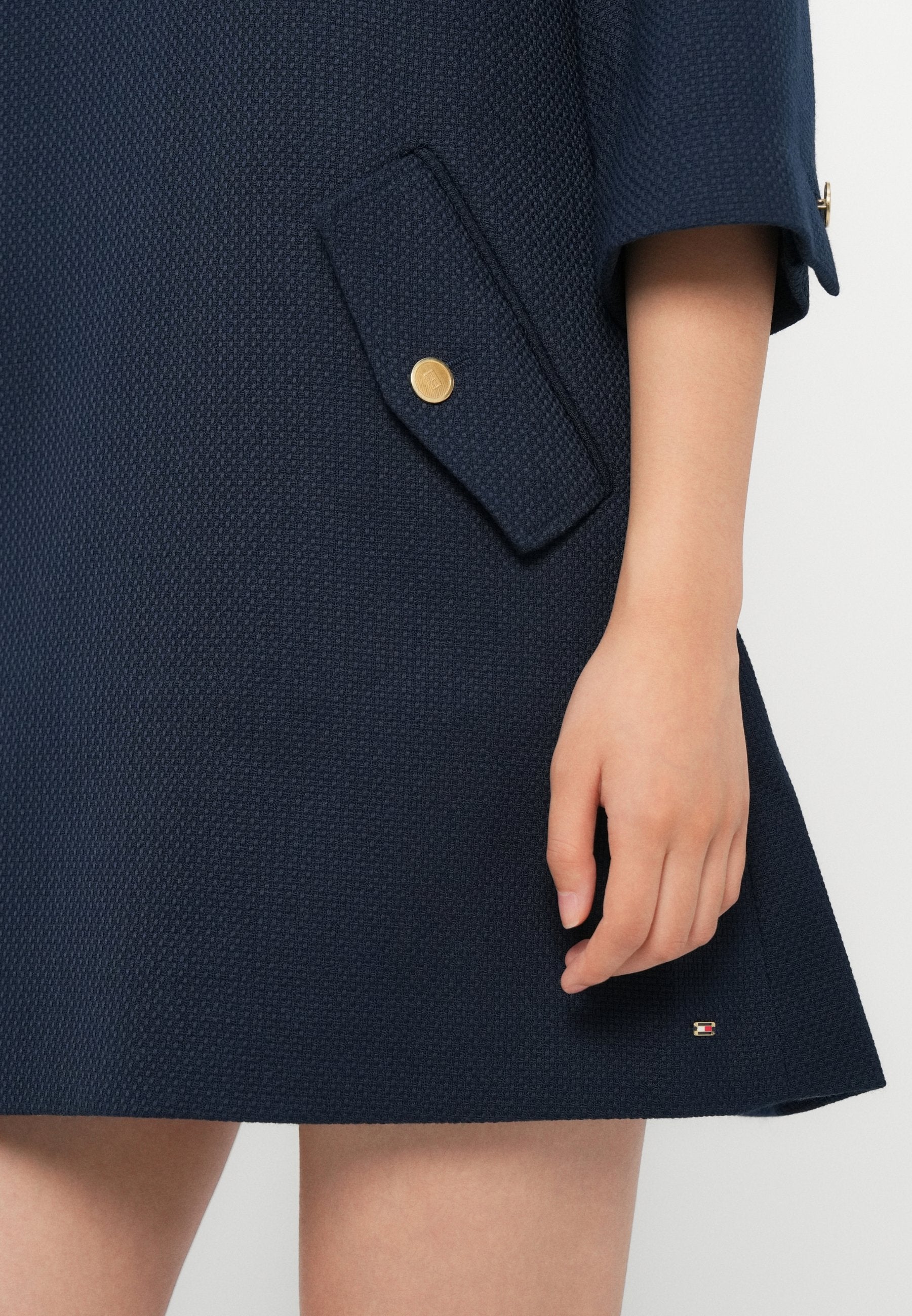 TEXTURED WOOL BLEND MINI SHIFT DRESS Media 6