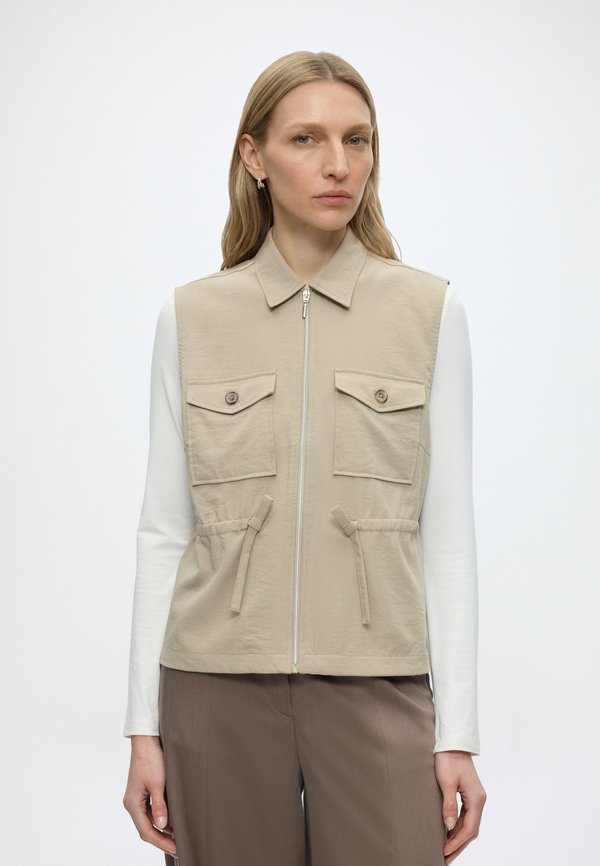 TOM TAILOR BLAZER FLUENT VEST - Waistcoat - silver olive