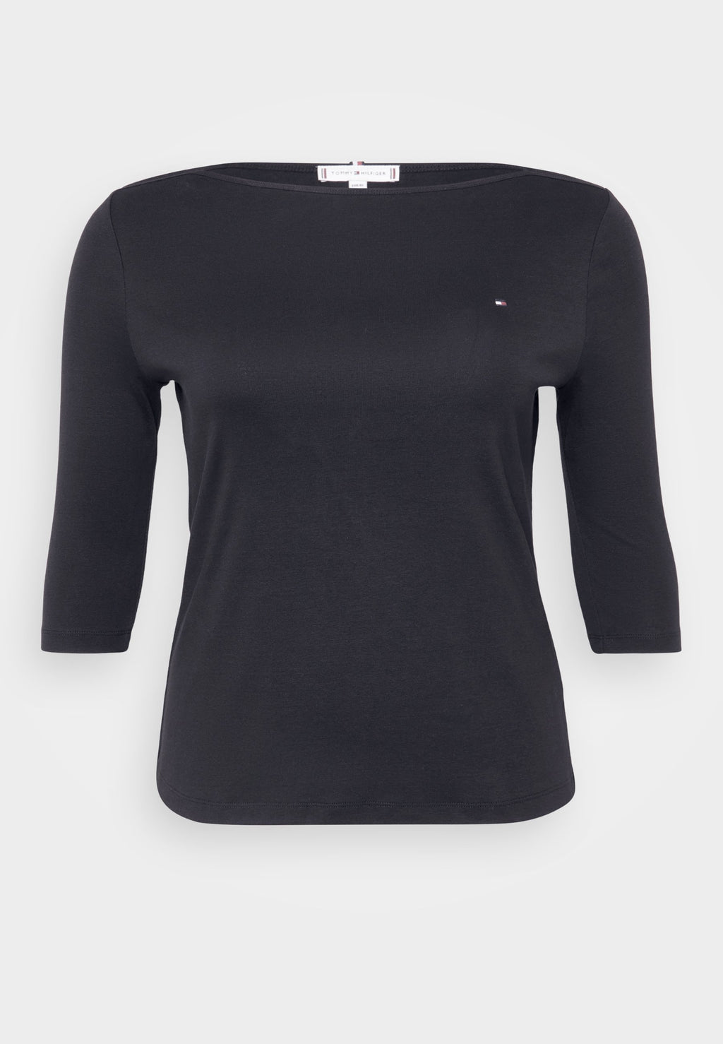 CURVE BOAT NECK THREE-QUARTER SLEEVE T-SHIRT Media 1