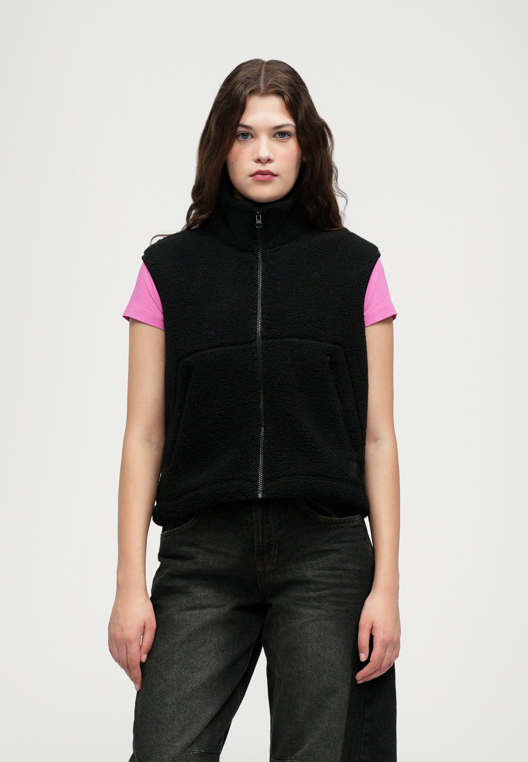 Noisy May NMMASEY SHORT TEDDY VEST FWD NOOS