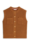 GOLD-TONE BUTTON RIB-KNIT VEST Media 1