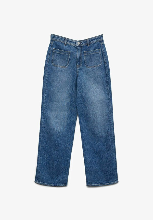 Vero Moda Wide-fit VMTESSA High rise Wide Leg Fit - Flared Jeans - medium blue denim