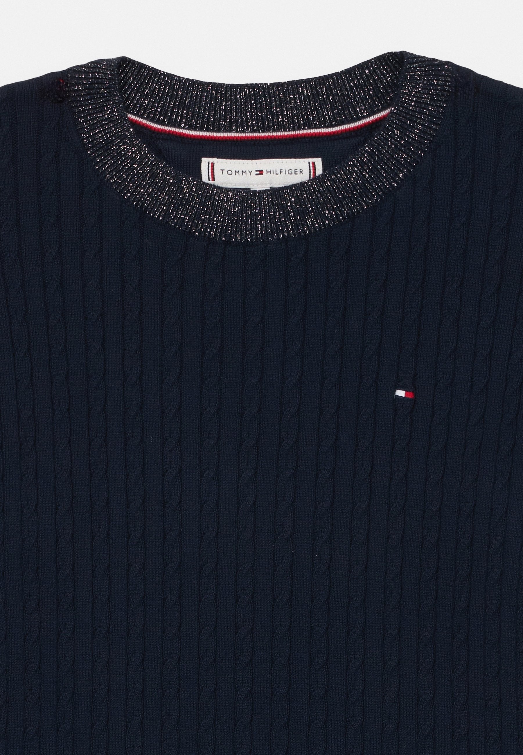 GLITTER MINI CABLE KNIT RELAXED SWEATSHIRT Media 5