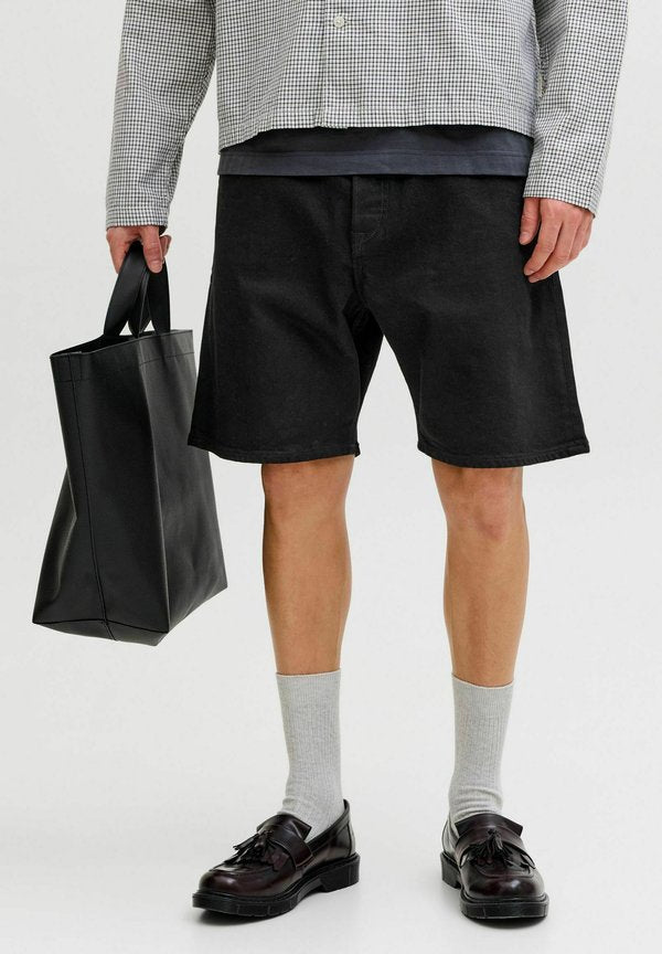 Jack & Jones LOOSE FIT SHORTS RELAXED FIT LOOSE FIT SHORTS - Denim shorts - black denim