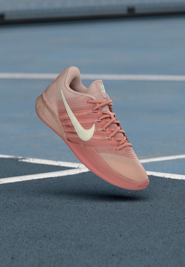 Nike Performance SABRINA 3 UNISEX - Basketball shoes - pink oxford/coconut milk/red stardust