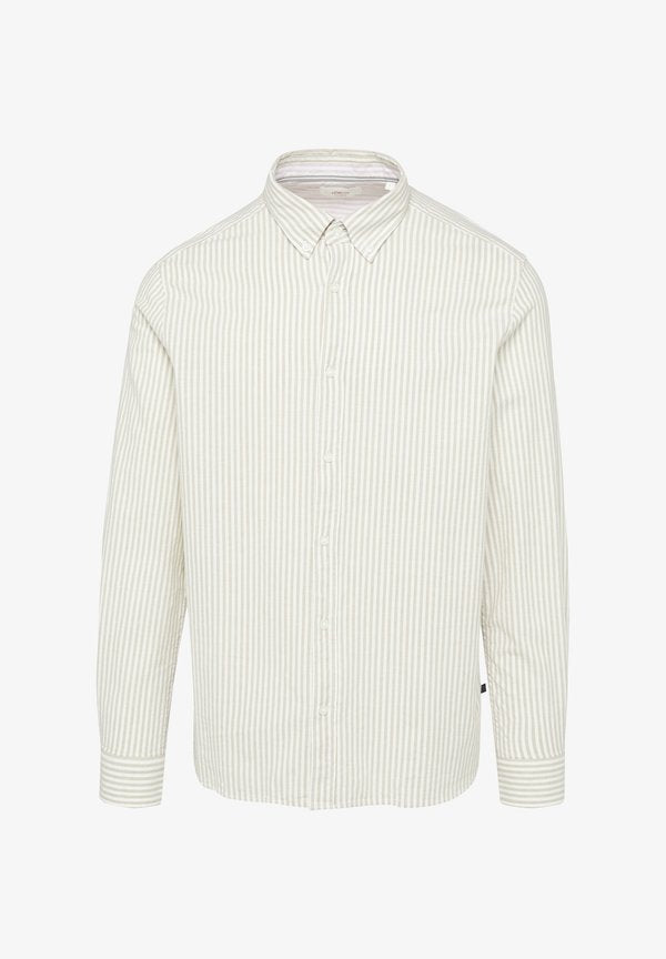 s.Oliver REGULAR FIT GESTREIFTES OXFORD - Shirt - hellbraun