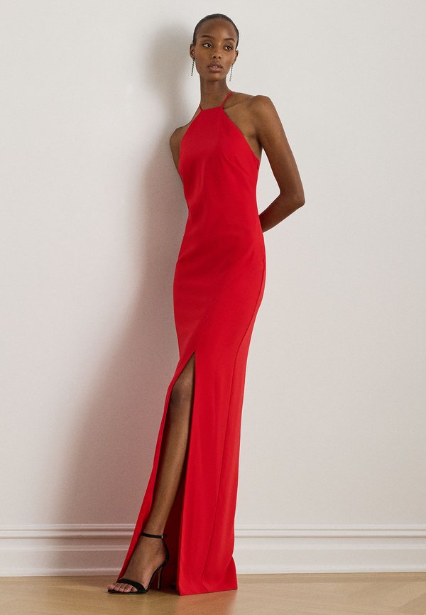 Lauren Ralph Lauren DOUBLE-FACED CREPE HALTER GOWN