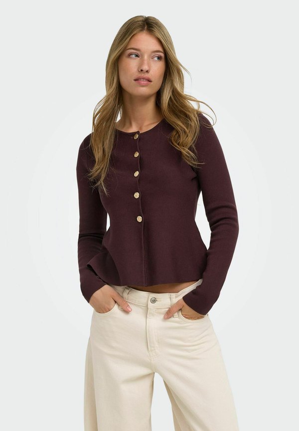 ONLY ONLMELLI ONECK BUTTON CARDI - Cardigan - fudge