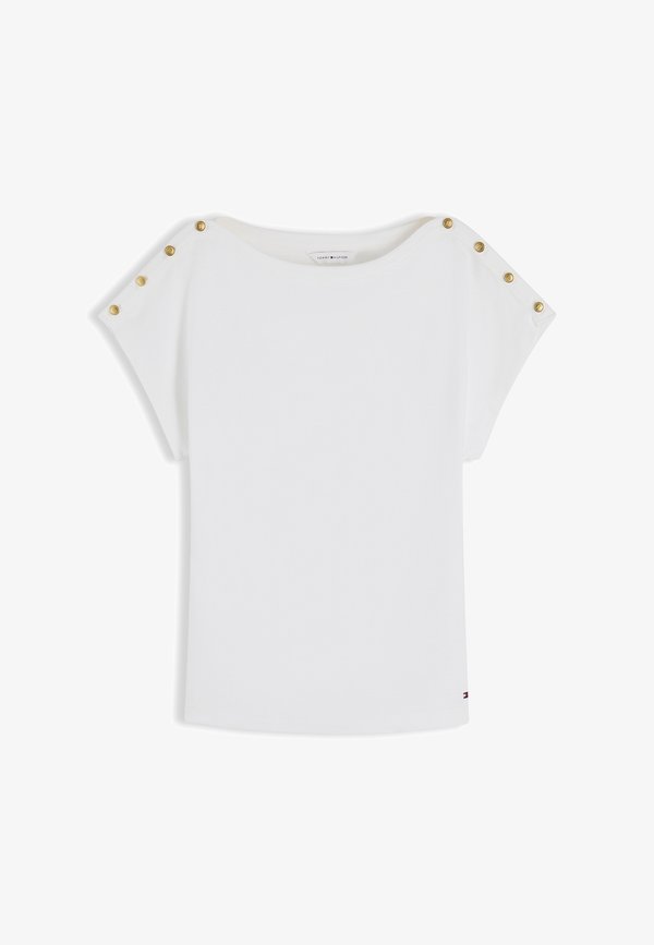 Tommy Hilfiger BOAT NECK TEE - Print T-shirt - ecru