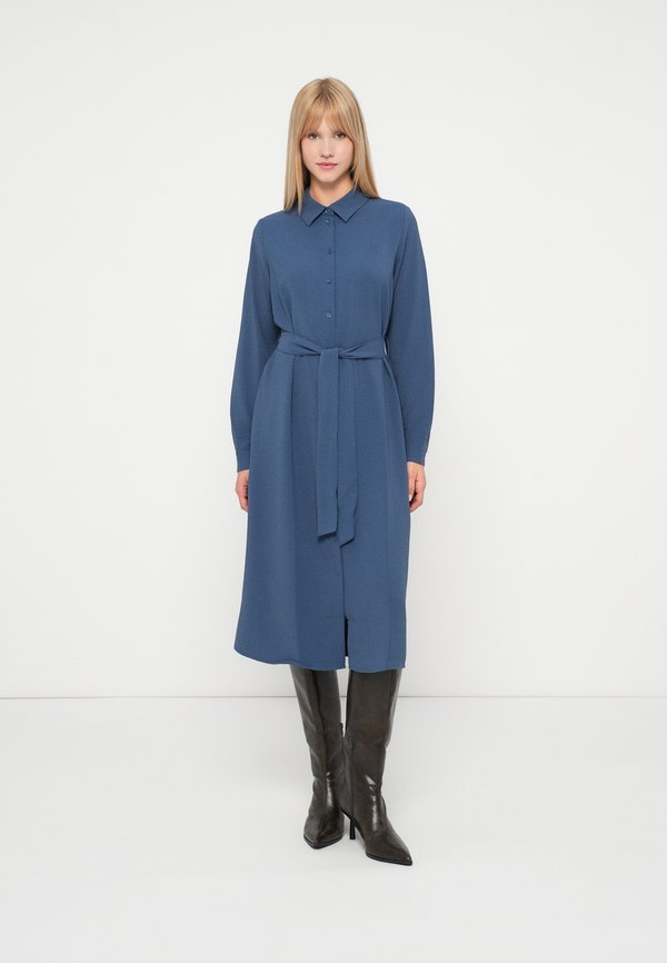 Vero Moda VMESME CALF SHIRT DRESS - Shirt dress - dark denim