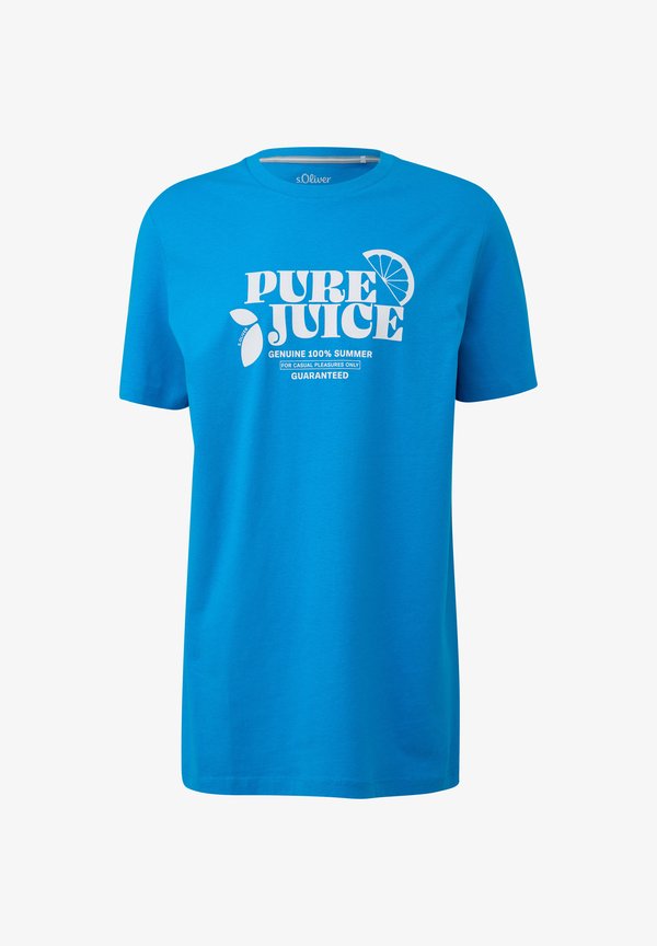 s.Oliver MIT FRONT - Print T-shirt - azurblau